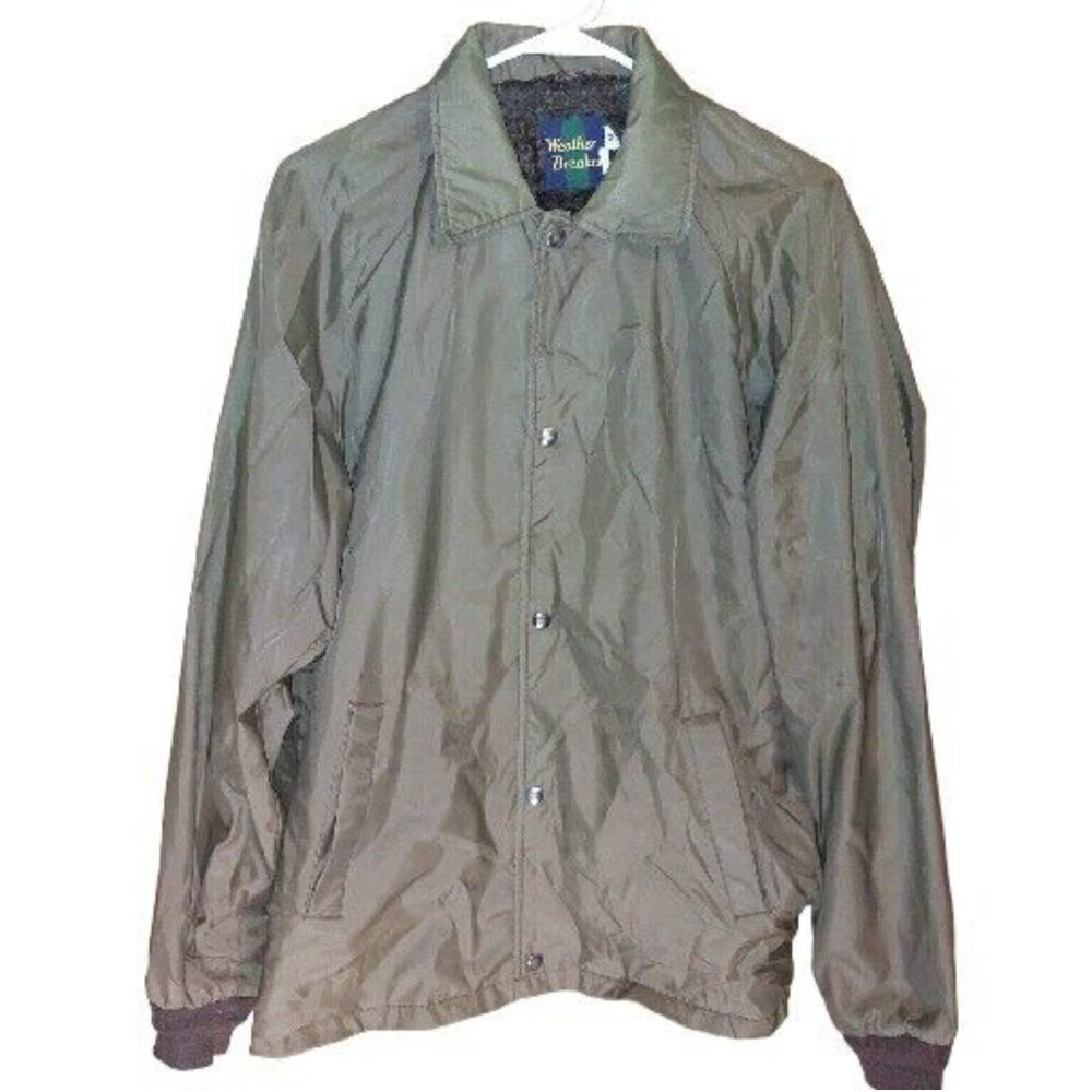 Vintage Weather Breaker Lined Men's Jacket Size Medium Brown